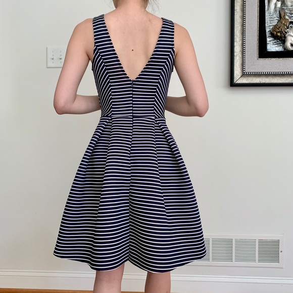 NWT AQUA Scuba Neoprene Striped Dress - Picture 14 of 16